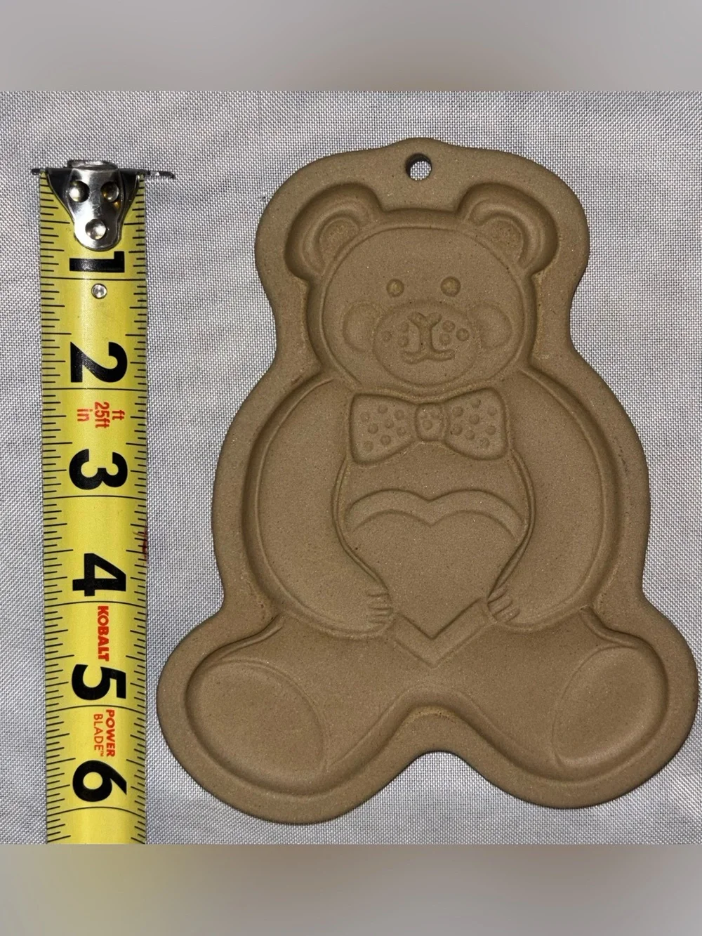 VTG 1991 The Pampered Chef Teddy Bear Clay Cookie Mold Stoneware USA
